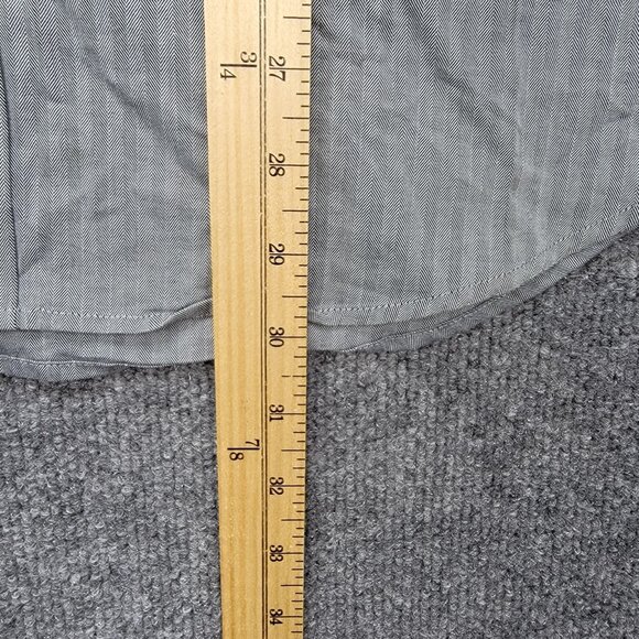 Express Shirt Mens Large 16-16.5 Gray Striped Button Up Long Sleeve Preppy - Picture 4 of 9